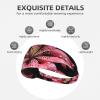 YYHWHJDE Elastic Unisex Sports Headband Moisture Wicking Athletic for Running, Working Out,Outdoor Sports Polka Dot Pink Flower Picture, Black view 3