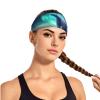 YYHWHJDE Elastic Unisex Sports Headband Moisture Wicking Athletic for Running, Working Out,Outdoor Sports Northern Lights Polar Bear Picture, Black view 2
