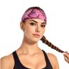 YYHWHJDE Elastic Unisex Sports Headband Moisture Wicking Athletic for Running, Working Out,Outdoor Sports Pink Leaves camo Printing, Black view 2