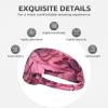 YYHWHJDE Elastic Unisex Sports Headband Moisture Wicking Athletic for Running, Working Out,Outdoor Sports Pink Leaves camo Printing, Black view 3