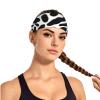 YYHWHJDE Elastic Unisex Sports Headband Moisture Wicking Athletic for Running, Working Out,Outdoor Sports Black and White Leather Printing Prints view 2