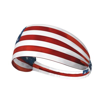 Elastic Unisex Sports Headband Moisture Wicking Athletic for Running, Working Out,Outdoor Sports Vintage American USA Flag Printing