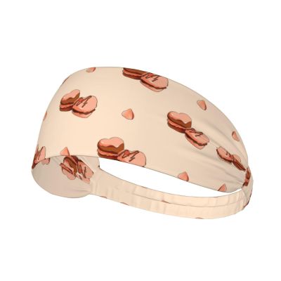 YYHWHJDE Elastic Unisex Sports Headband Moisture Wicking Athletic for Running, Working Out,Outdoor Sports Cartoon Macarons Prints, Black