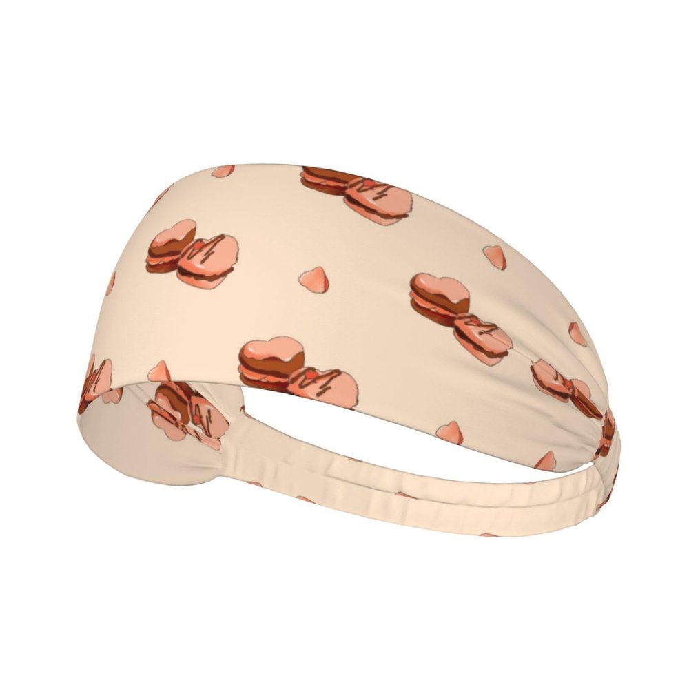 YYHWHJDE Elastic Unisex Sports Headband Moisture Wicking Athletic for Running, Working Out,Outdoor Sports Cartoon Macarons Prints, Black