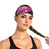 YYHWHJDE Elastic Unisex Sports Headband Moisture Wicking Athletic for Running, Working Out,Outdoor Sports Two Pink Roses Picture, Black view 2