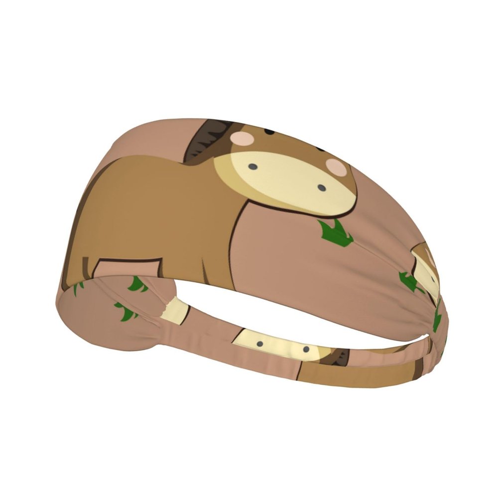Elastic Unisex Sports Headband Moisture Wicking Athletic for Running, Working Out,Outdoor Sports Cartoon Donkey Printing