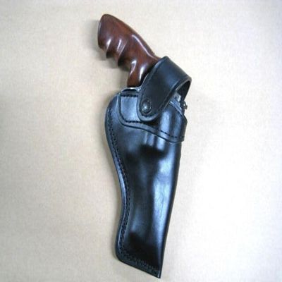 Azula Custom Leather Strong Side Outdoor Gun Belt Holster for Smith & Wesson S&W J Frame 3" Revolver Model 60, 63, 317, 36 - Black Right Hand