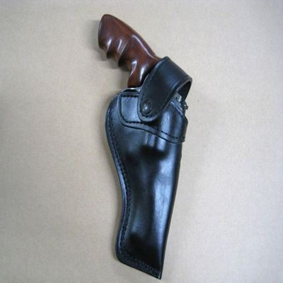 Azula Custom Leather Strong Side Outdoor Gun Belt Holster for Taurus Raging Hunter 5.12" Revolver Black Left Hand
