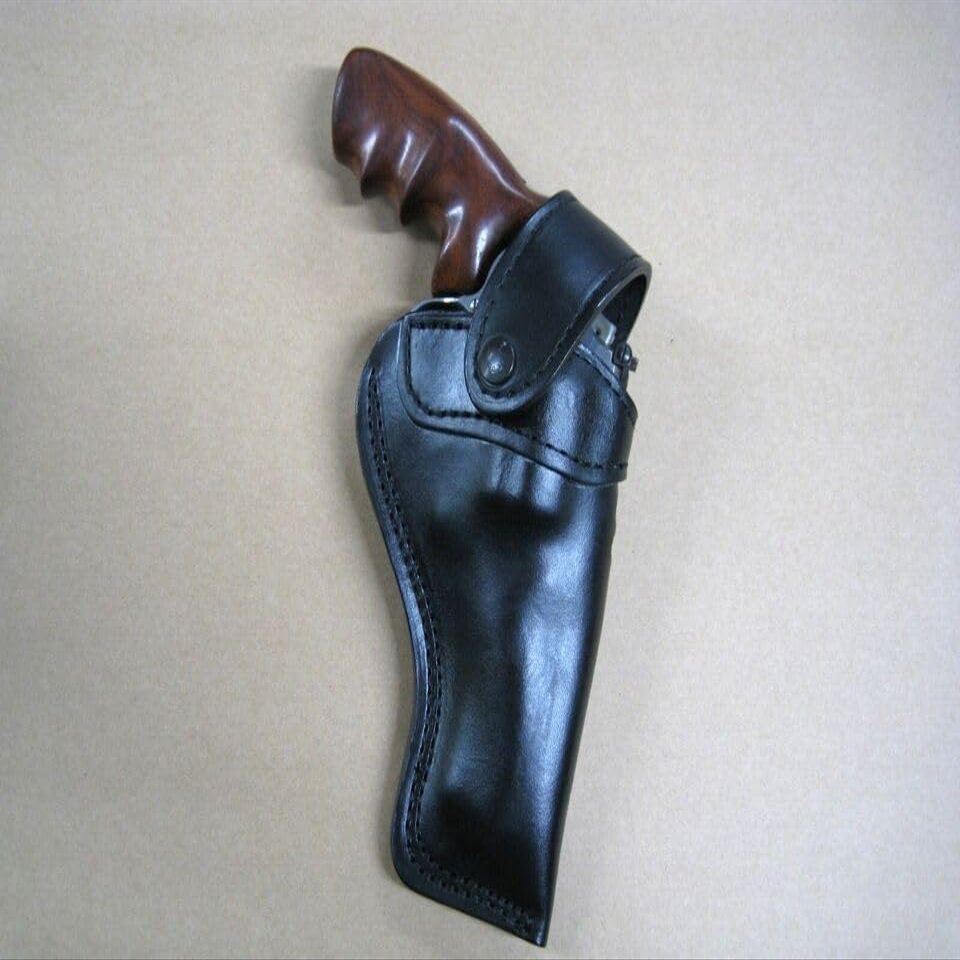 Azula Custom Leather Strong Side Outdoor Gun Belt Holster for Taurus Raging Hunter 5.12" Revolver Black Left Hand