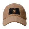 BROLEO Beige Curved Eaves Baseball Cap Hat Fashion Men Womens Corduroy Luxurious Gold Tones,Butterfly and Cello Picture, Khaki, One Size view 1