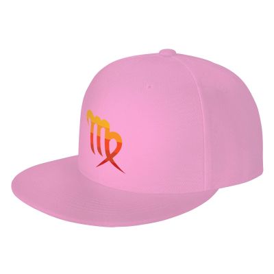 Zodiac Sign Virgo Symbol Snapback Hats for Men Baseball Cap Trucker Hat Flat Brim Hats Pink
