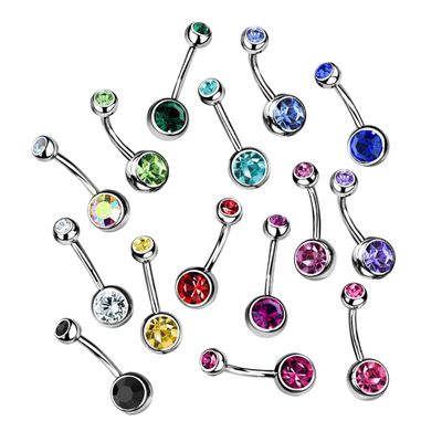 Luxe Modz 15 Pcs 14G Belly Button Rings Navel Rings for Women Belly Piercing Jewelry Belly Barbell Piercing Jewelry 10mm Ring Body Bar 3/8"