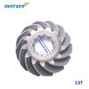 OVERSEE 3H8-64020 Pinion Gear For Tohatsu Outboard Motor 4T 9.9HP 18HP Pinion 13T 3H8-64020-0, metallochrome view 3