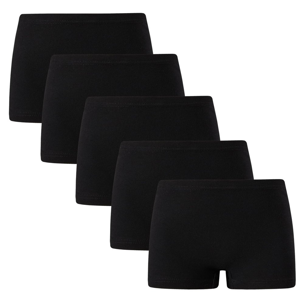 Winging Day Big Girls Black Solid Color Boyshort Underwear Size 12 (5-Pack)