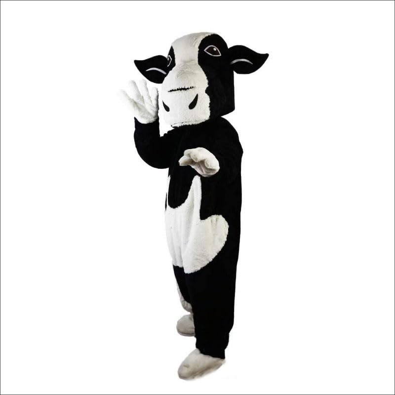 Eamior Black and White Cow Mascot Costume Adult Size for Men & Women with Built-in Fan Inside the Head
