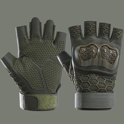 ANJMEICH Sports Half Finger Gloves, Unisex Fitness Training Outdoor Cycling Drop-Resistant Hiking Gloves (Green, XL)