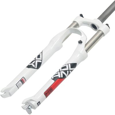 ZECHAO 26/27.5/29" Mountain Aluminum Alloy Mechanical Fork Suspension Fork Bike Spring Damping Travel 100mm QR Mountain Bike Fork (Color : White RED, Size : 27.5ER)