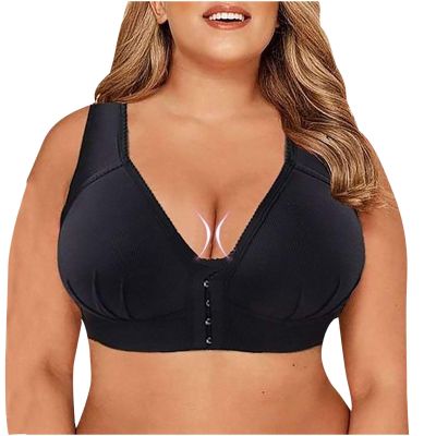 Akklian Womens Fashion Push up Bras for Women Front Closure Bra Full Coverage Back Support Everyday Wireless Comfy Unpadded Cup Brassiere