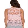 Anna-Kaci Lace Front Open Sleeveless Top Cardigan Crochet Vest Cover up Summer Beachwear, Pink, Small view 2