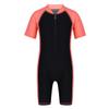 Yruioon Kids Girls Boys Solid Short Sleeve Zip Up Boyleg Swimsuits One Piece Rashguard Wetsuits Watermelon Red&Black 8 Years view 1