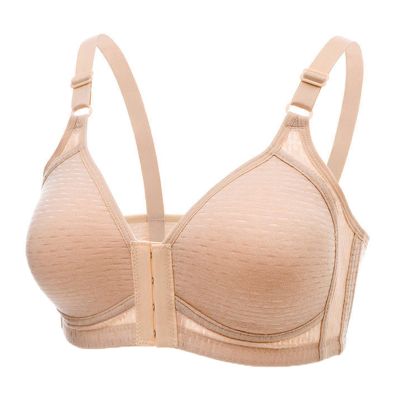 Akklian Push up Bras for Women Front Closure Bra Full Coverage Back Support Everyday Wireless Comfy Unpadded Cup Brassiere
