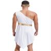 Agoky Men's Adult Ancient Grecian Toga Costume for Couple Halloween Greek Costumes Roman Party Outfits Blue 3X-Large view 4