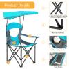 ALPHA CAMP Oversized Camping Chair with Retractable Shade Canopy, Folding Camping Chair Lawn Chairs for Hiking Travel Beach Fishing - 2 Pack view 4