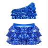 Jowowha Girls Sequins Latin Jazz Disco Ballet Dance Performance Dress Kids Crop Top with Tassel Tutu Skirt Tap Dancewear Royal Blue 4 Years view 3