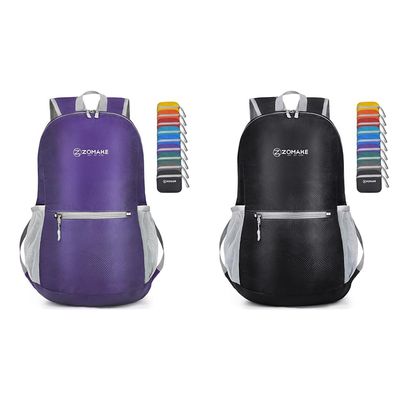 ZOMAKE 20L Ultra Lightweight Hiking Backpacks Water Resistant Daypack for Women Men Purple and Black