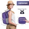 ZOMAKE 20L Ultra Lightweight Hiking Backpacks Water Resistant Daypack for Women Men Purple and Black view 3