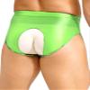 ACSUSS Mens Oily Glossy Sheer Open Crotch Bikini Briefs Trunks Shorts High Elastic Panties Underwear Fluorescent Green X-Large view 2
