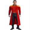 Zaldita Men's Circus Ringmaster Tassel Long Jacket Coat Velvet Ring Leader Lion Tamer Long Tailcoat Costume Red Medium view 1