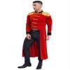 Zaldita Men's Circus Ringmaster Tassel Long Jacket Coat Velvet Ring Leader Lion Tamer Long Tailcoat Costume Red Medium view 4