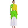 Loyan Women Metallic Color Block Liturgical Praise Dance Dress Worship Costume Irregular Hem Lyrical Dancewear Green Medium view 2