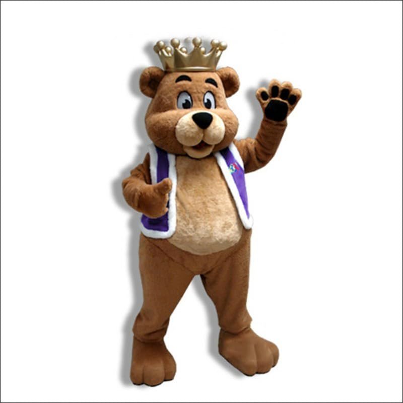 Cute Bear Mascot Costume Adult Size for Men & Women with Built-in Fan Inside the Head