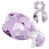 Purple Butterflies Scrub Caps, Adjustable Tie Back Hat Bouffant Surgical Caps for Women Long Hair view 1