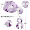 Purple Butterflies Scrub Caps, Adjustable Tie Back Hat Bouffant Surgical Caps for Women Long Hair view 2