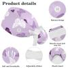 Purple Butterflies Scrub Caps, Adjustable Tie Back Hat Bouffant Surgical Caps for Women Long Hair view 4