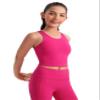 CRZ YOGA Girls Butterluxe Double Lined U Neck Crop Tank Tops - Dance Yoga Athletic Casual Racerback Tight Kids Teen Granita Pink Medium view 1