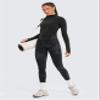 CRZ YOGA Brushed Naked Feeling Workout Leggings 25" - High Waisted Gym Compression Tummy Control Womens Yoga Pants Black Tie Dye Flowers Small view 3