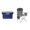 Coleman 316 Series 52-Quart Cooler Bundle with 4-Can Cooler Camping Chair, Grey/Black view 1