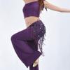 APLVFFZH Belly Triangle Dance Hip Scarf Wrap Waistband Skirt Sequin Tassel Dancewear, Purple, as described view 3