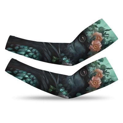JHION Cooling Arm Sleeves Bird Gardening Sleeves Compression Sports Arm Sleeve Sun Protection Sleeves for Outdoor Garden Sports