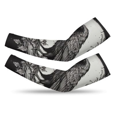 JHION Cooling Arm Sleeves Bird Gardening Sleeves Compression Sports Arm Sleeve Sun Protection Sleeves for Outdoor Garden Sports