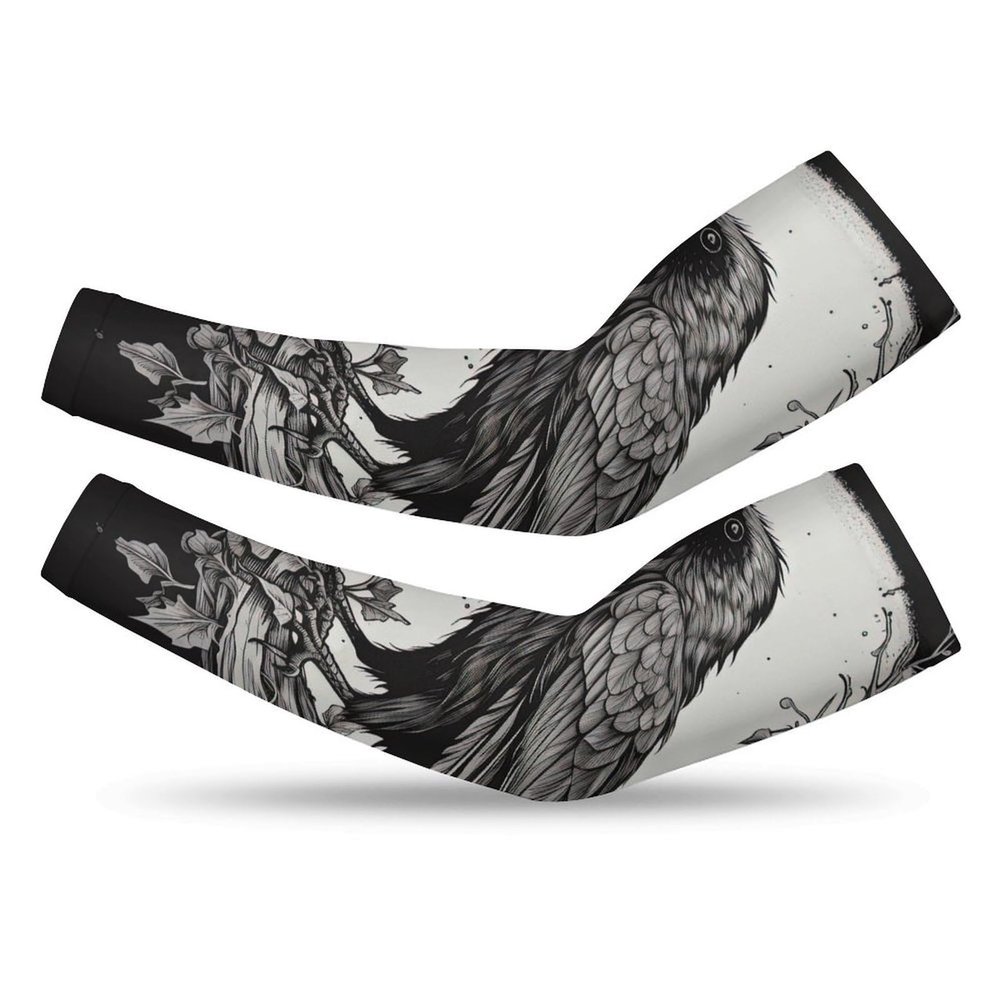JHION Cooling Arm Sleeves Bird Gardening Sleeves Compression Sports Arm Sleeve Sun Protection Sleeves for Outdoor Garden Sports