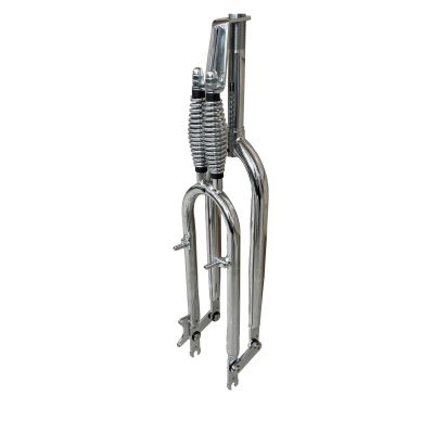 CDHPOWER 26 inch Springer Bike Fork, 1" Threaded Chrome Bicycle Fork 26" Dual Springer Classic Disc Brake Fork Chopper Bike