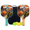 KUAVETO Pickleball Paddles Set, All The DIY Fun You can Have with Landscape-AM101 Pattern Custom Made Honeycomb Polymer Core- Includes 2 Paddles, 4 Balls, and a Carry Bag view 1