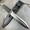 Blade Frenzy Hunting Dagger Knife, Fixed Blade, D2 Steel, Micarta Handle, Black Leather Sheath, Large, USA, Knife view 1