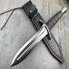 Blade Frenzy Hunting Dagger Knife, Fixed Blade, D2 Steel, Micarta Handle, Black Leather Sheath, Large, USA, Knife view 2