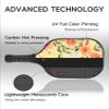 KUAVETO Pickleball Paddles Set, All The DIY Fun You can Have with Flower-AN98 Pattern Custom Made Honeycomb Polymer Core- Includes 2 Paddles, 4 Balls, and a Carry Bag view 3